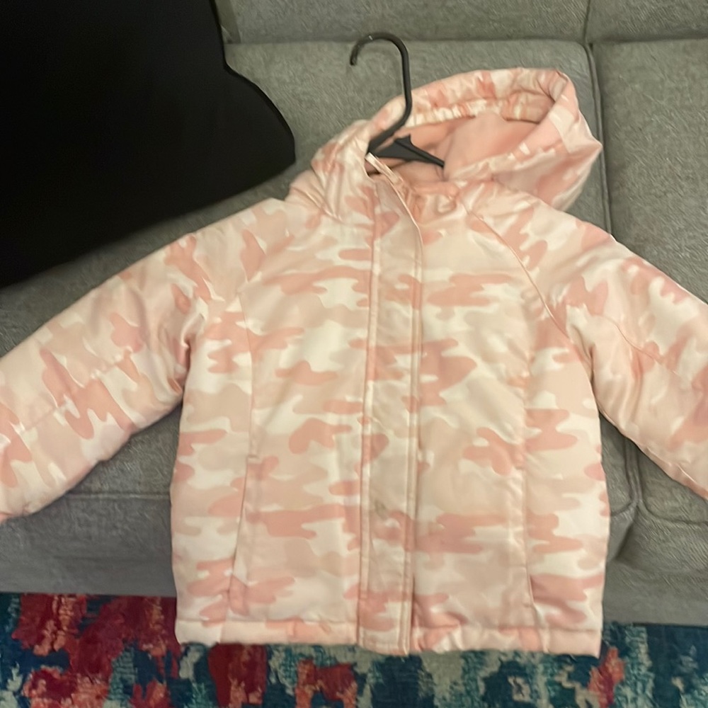 Children’s Place Pink Puffer Jacket 4T Fleece Hoodie